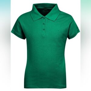 GIRLS SHORT SLEEVE POLO Premium Wear Girls Short Sleeve Polo Shirt L, Green, NWT